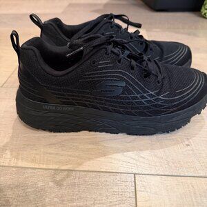 Skechers Ultra Go Work Black Slip-Resistant Shoes WOMENS 9.5 Lightweight Mesh &